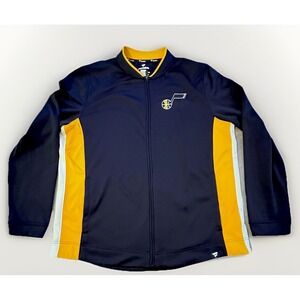Utah Jazz Fanatics Branded Full Zip Track Jacket‎ Navy Yellow NBA Men's Size XL
